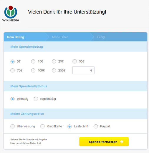 Wikimedia Payment Lösung