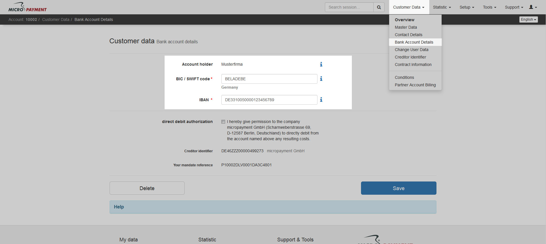 deposit your bank account with Micropayment