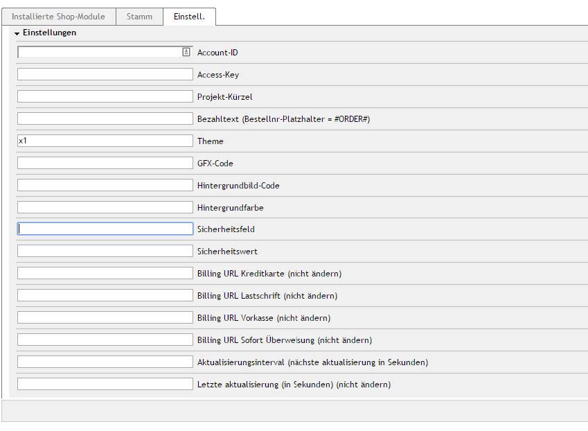 Configure the payment modules in the OXID shop backend