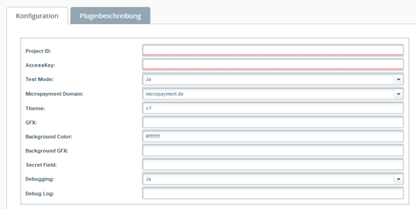 Micropayment Shopware 5 Plugin Konfiguration Einstellungen