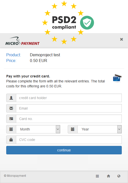 psd2 compliant payment window